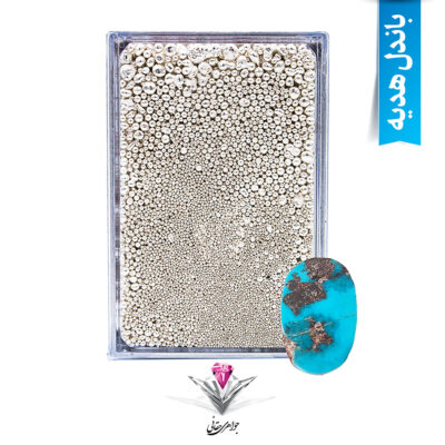 باندل ساچمه نقره حقانی مدل ده گرمی (10 گرم) عیار 999.9 با تکنولوژی NFC به همراه سنگ فیروزه
