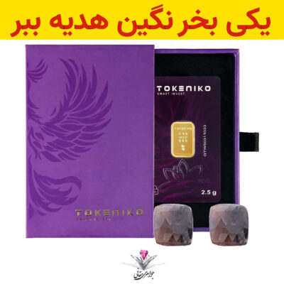 باندل شمش طلا توکنیکو 2,5 گرم / عیار 995 به همراه نگین یاقوت طبیعی + یاقوت طبیعی رایگان